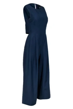 Club Monaco - Navy Sleeveless Cut Out Back Jumpsuit Sz 2