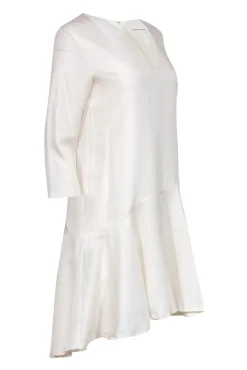 Club Monaco - Off-White Quilted Asymmetrical Midi Dress Sz 4