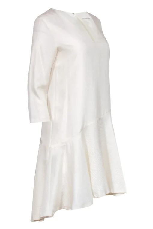 Club Monaco - Off-White Quilted Asymmetrical Midi Dress Sz 4