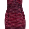 Club Monaco - Red Strapless Mini Dress w/ Navy Hearts Sz 6