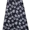 Club Monaco - Satin Eggplant Maxi Skirt w/ White Rose Print Sz 0