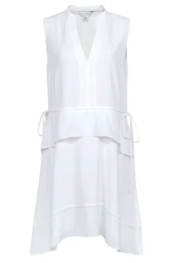 Club Monaco - White Sleeveless V-Neckline Dress Sz 12