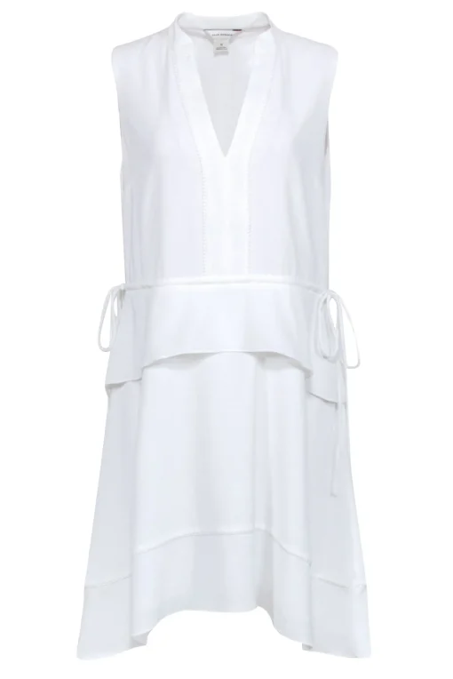 Club Monaco - White Sleeveless V-Neckline Dress Sz 12