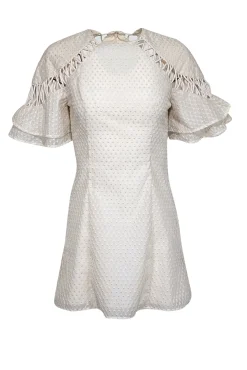 C/MEO Collective - Cream Textured Cross Detail Dress Sz 4