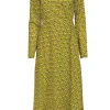 C/MEO Collective - Yellow & Blue Floral Faux Maxi Wrap Dress Sz XS