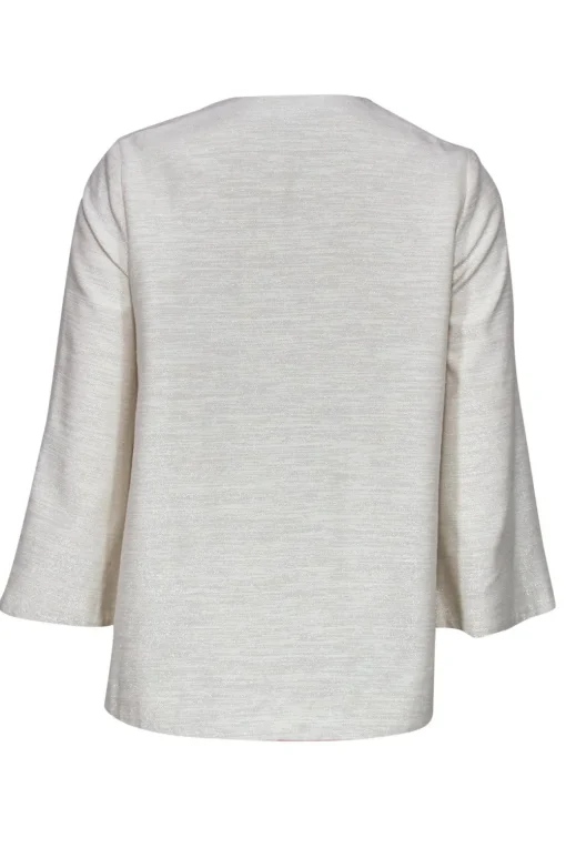 CO - Metallic White Button-Up Blazer Sz XS