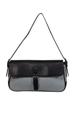 Coach - Baby Blue w/ Blacvk Leather Baguette Shoulder Bag