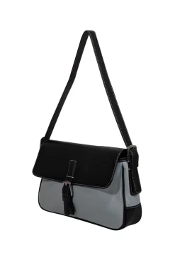 Coach - Baby Blue w/ Blacvk Leather Baguette Shoulder Bag