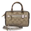 Coach - Beige & Brown Mini Monogram Crossbody Satchel