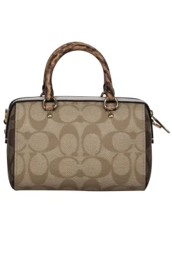 Coach - Beige & Brown Mini Monogram Crossbody Satchel