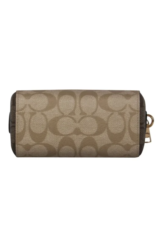 Coach - Beige & Brown Mini Monogram Crossbody Satchel