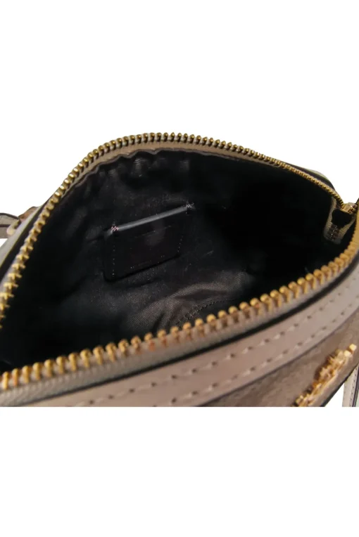 Coach - Beige & Brown Mini Monogram Crossbody Satchel