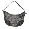 Coach - Black & Grey Monogram Shoulder Bag w/ Leather Trim