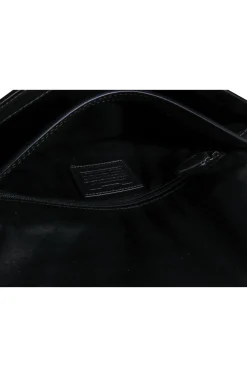 Coach - Black & Tan Snakeskin Foldover Clutch