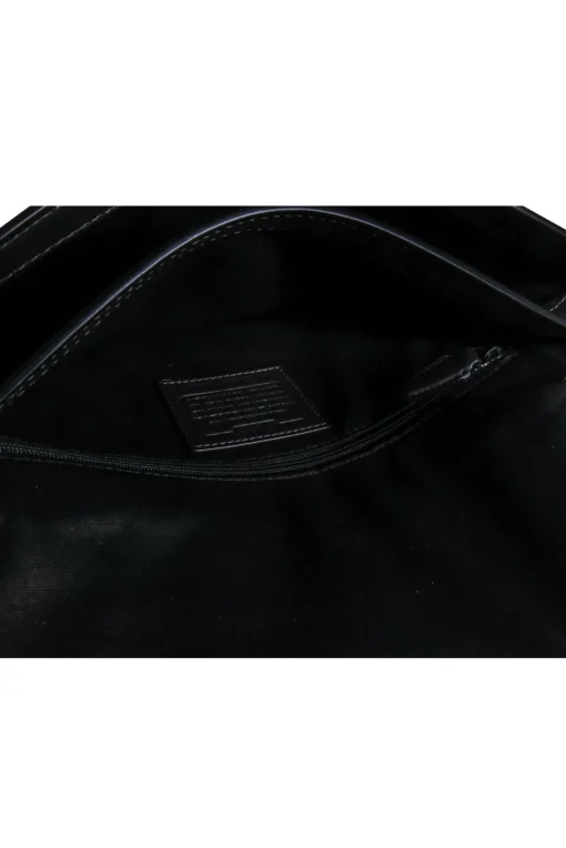 Coach - Black & Tan Snakeskin Foldover Clutch