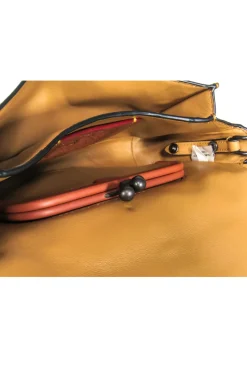 Coach - Black Leather Convertible Shoulder Bag w/ Leather Flowers & Beading