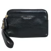 Coach - Black Leather Mini Zippered Wristlet