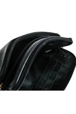 Coach - Black Leather Mini Zippered Wristlet