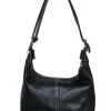 Coach - Black Leather Shoulder Bag w/ White Stitching