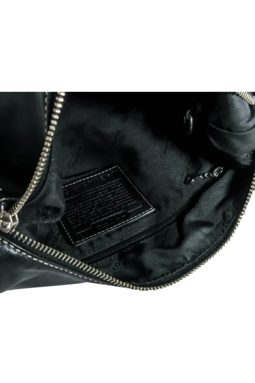 Coach - Black Leather Shoulder Bag w/ White Stitching