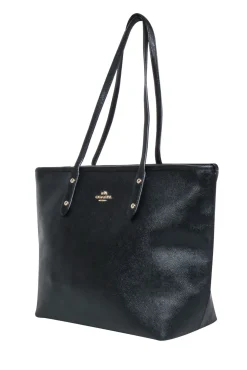 Coach - Black Pebbled Leather Tote Bag