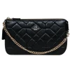 Coach - Black Quilted Chain Strap Shoulder Bag
