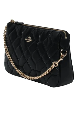 Coach - Black Quilted Chain Strap Shoulder Bag