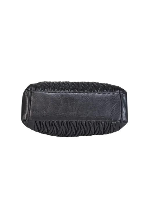 Coach - Black Textured Leather Satchel Bag