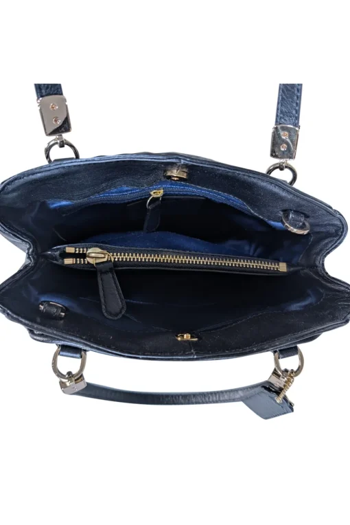 Coach - Black Textured Leather Satchel Bag