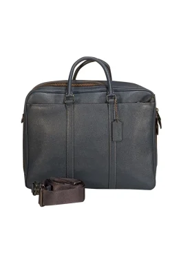 Coach - Blue Saffiano Leather Briefcase w/ Detachable Long Strap