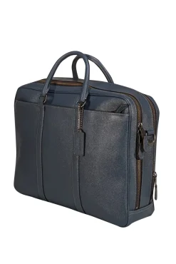 Coach - Blue Saffiano Leather Briefcase w/ Detachable Long Strap