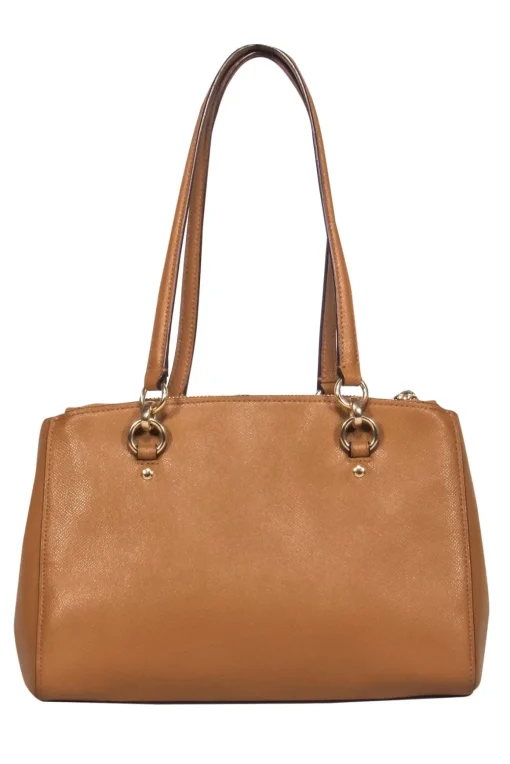 Coach - Brown Leather Convertible Shoulder Bag w/ Multiple Pockets