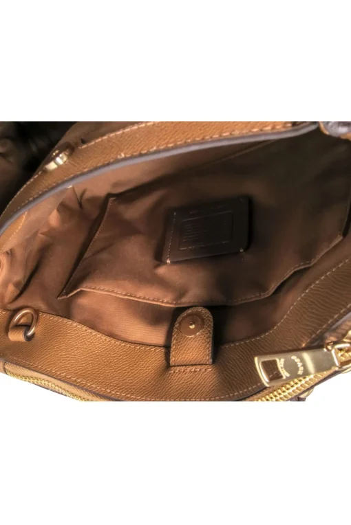 Coach - Brown Leather Convertible Shoulder Bag w/ Multiple Pockets