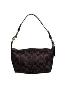 Coach - Brown Metallic Monogram Mini Shoulder Bag