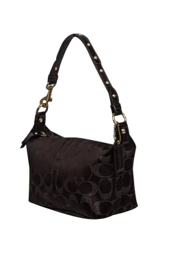 Coach - Brown Metallic Monogram Mini Shoulder Bag
