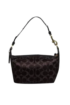Coach - Brown Metallic Monogram Mini Shoulder Bag