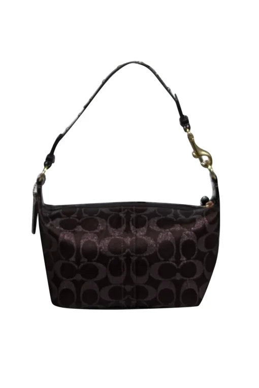 Coach - Brown Metallic Monogram Mini Shoulder Bag