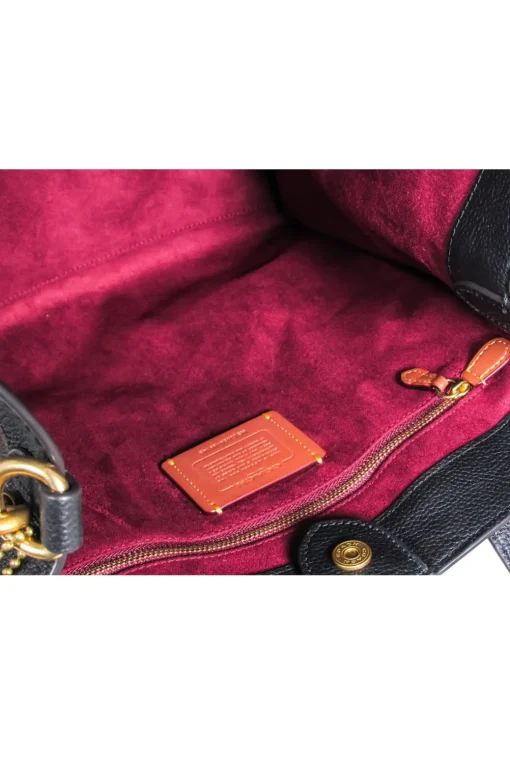 Coach - Dark Brown Field Tote With Horse & Carriage Print