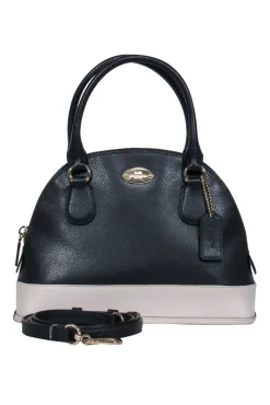 Coach - Dark Navy & Beige Mini Bowler-Style Convertible Purse
