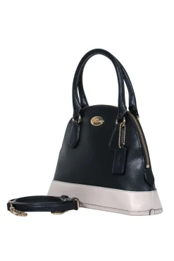 Coach - Dark Navy & Beige Mini Bowler-Style Convertible Purse