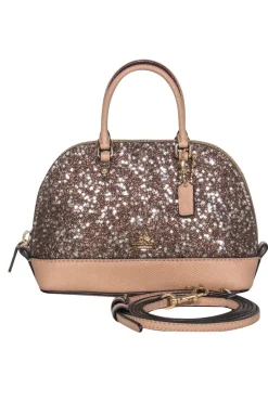 Coach - Gold & Tan Sparkly Star Mini Convertible Crossbody