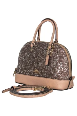 Coach - Gold & Tan Sparkly Star Mini Convertible Crossbody