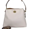 Coach - Ivory Pebbled Leather "Willow" Shoulder bag w/ Beige Straps