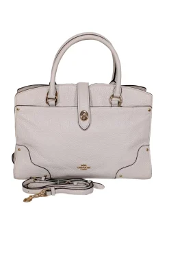 Coach - Ivory Pebbled Leather Satchel Bag
