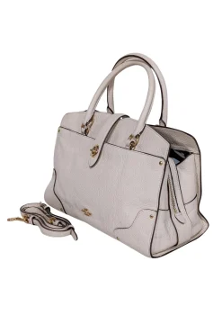 Coach - Ivory Pebbled Leather Satchel Bag
