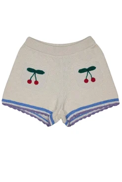 Coach - Ivory Signature Cherry Knit Shorts w/ Colorful Trim Sz XS