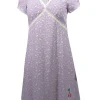 Coach - Lavender & Cream Floral Print Short Sleeve Dress Sz 0