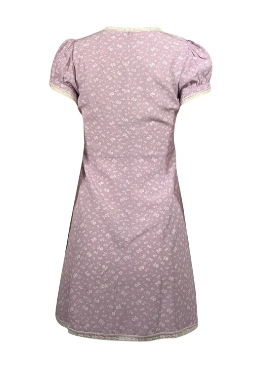 Coach - Lavender & Cream Floral Print Short Sleeve Dress Sz 0