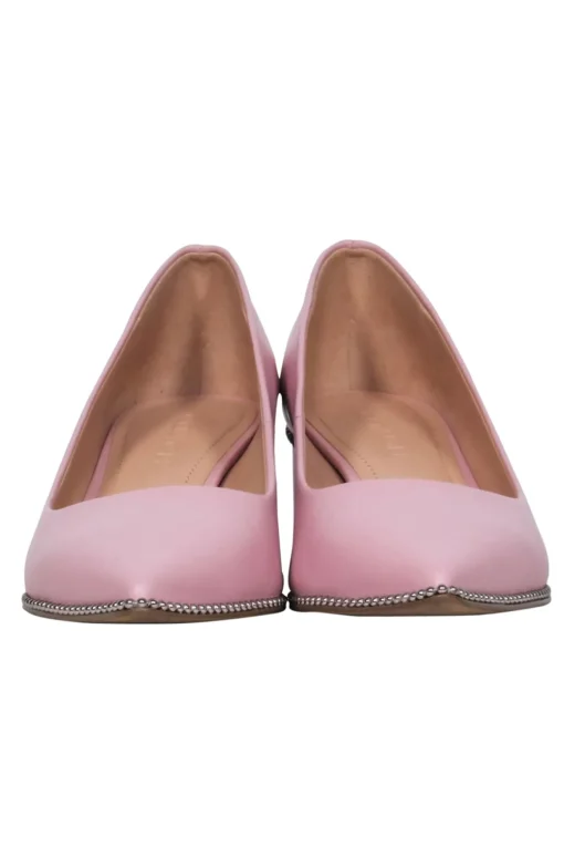 Coach – Pale Pink Pointed Toe Block Heel Pumps Sz 7