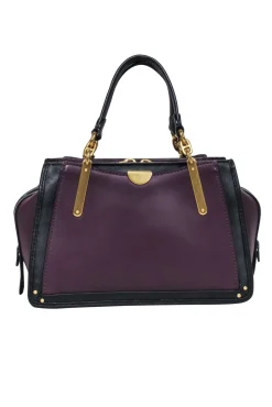 Coach - Plum Purple & Black Leather Mini 